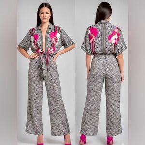 Floral Black/White Jumpsuit